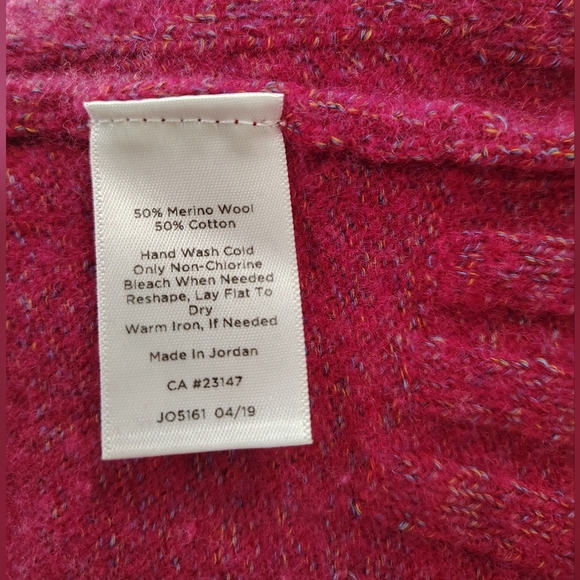 Talbots Women's Merino Wool Cowl Neck Sweater Pink Cable Knit Size 2XP. - Picture 15 of 16